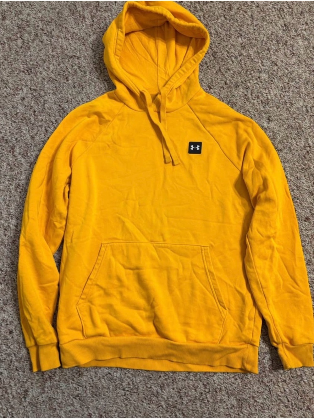 Under Armour Men’s Bright Yellow Hoodie with Logo Patch